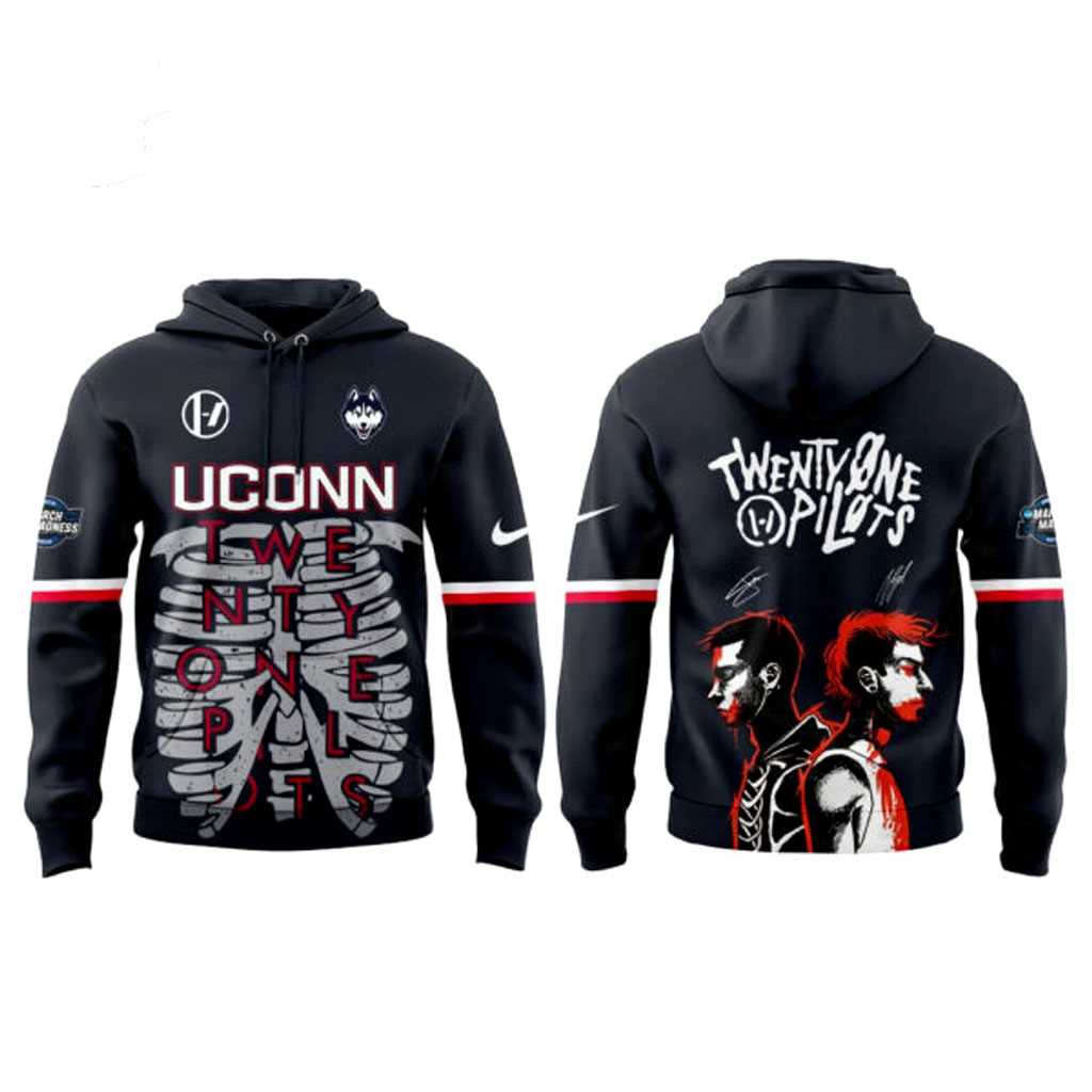 UConn Huskies Twenty One Pilots 2026 NCAA March Madness Music Festival Hoodie UConn Huskies Twenty One Pilots 2026 NCAA March Madness Music Festival Hoodie