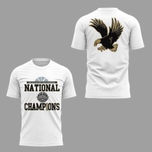 UMW Basketball Are Your 2026 National Champions Special Hoodie with 'NATIONAL CHAMPIONS' text on front and a large black and gold eagle on the back.