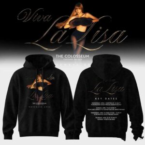 VIVA La Lisa Key Dates 2026 Shirt: Black tee with Lisa, Viva La Lisa gold script, venue & ticket schedule.