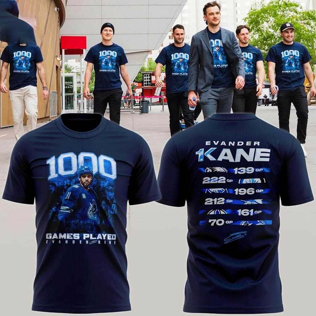 Vancouver Canucks 2026 Evander Kane’s 1000th NHL Game Shirt Hoodie Vancouver Canucks 2026 Evander Kane’s 1000th NHL Game Shirt Hoodie