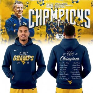 West Virginia Mountaineers 2026 College Basketball Crown Champions Tee Hoodie West Virginia Mountaineers 2026 College Basketball Crown Champions Tee Hoodie