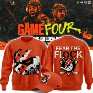Anaheim Ducks Fear The Flock Playoff 2026 Game 4 Tee Hoodie