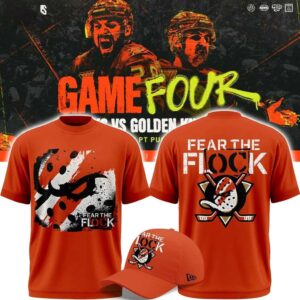 Anaheim Ducks Fear The Flock Playoff 2026 Game 4 Tee Hoodie