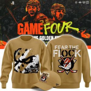 Anaheim Ducks Fear The Flock Playoff 2026 Game 4 Tee Hoodie