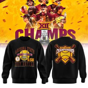 Arizona State Sun Devils 2026 Big 12 Softball Tournament Champions Black Hoodie