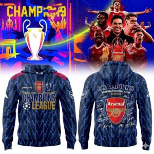 Arsenal Champions League 2026 First Time Champions Tee Hoodie