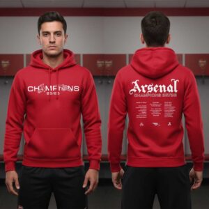 Arsenal Premier League Champions 2026 Red Hoodie