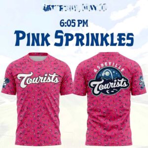 Asheville Tourists 2026 Pink Sprinkles Tee Hoodie