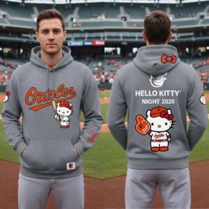 Baltimore Orioles Hello Kitty Night 2026 Gray Hoodie