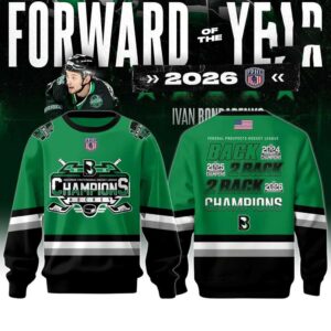 Binghamton Black Bears 2026 FPHL Champions Three Peat Hoodie