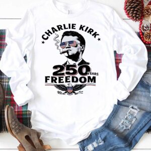 Charlie Kirk cigar Freedom USA 250th Anniversary signature Tee