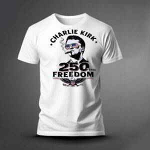 Charlie Kirk cigar Freedom USA 250th Anniversary signature Tee