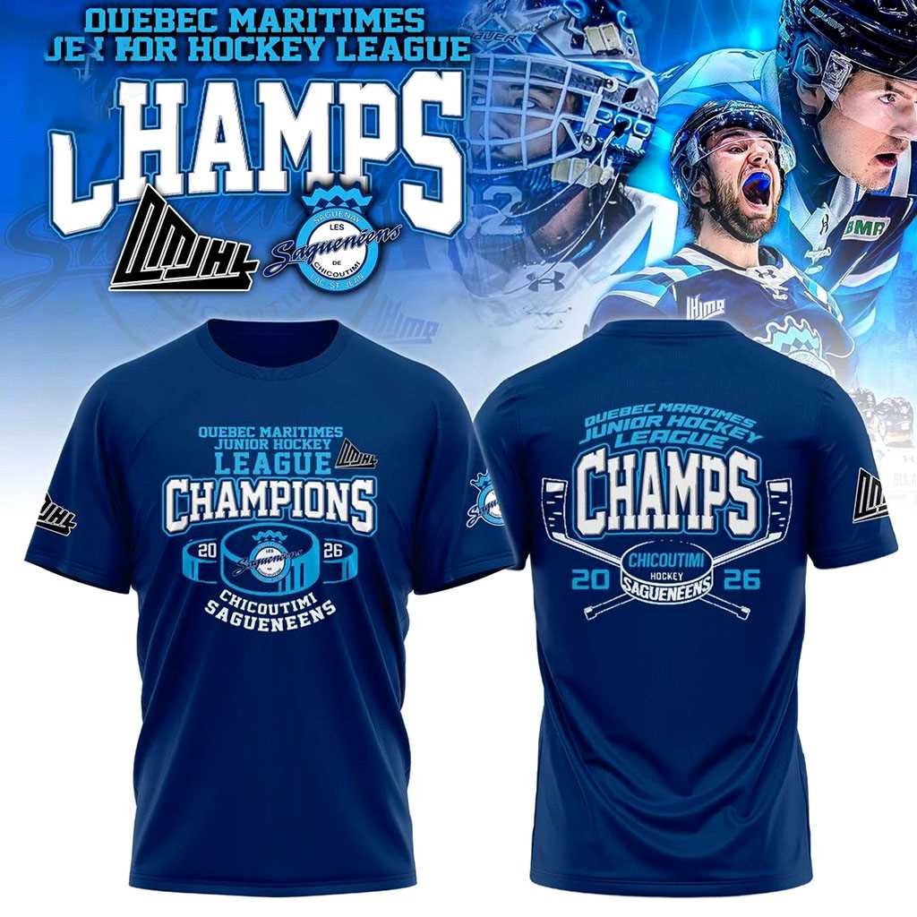 Chicoutimi Saguenéens Champions QMJHL 2026 Hoodie Chicoutimi Saguenéens Champions QMJHL 2026 Hoodie