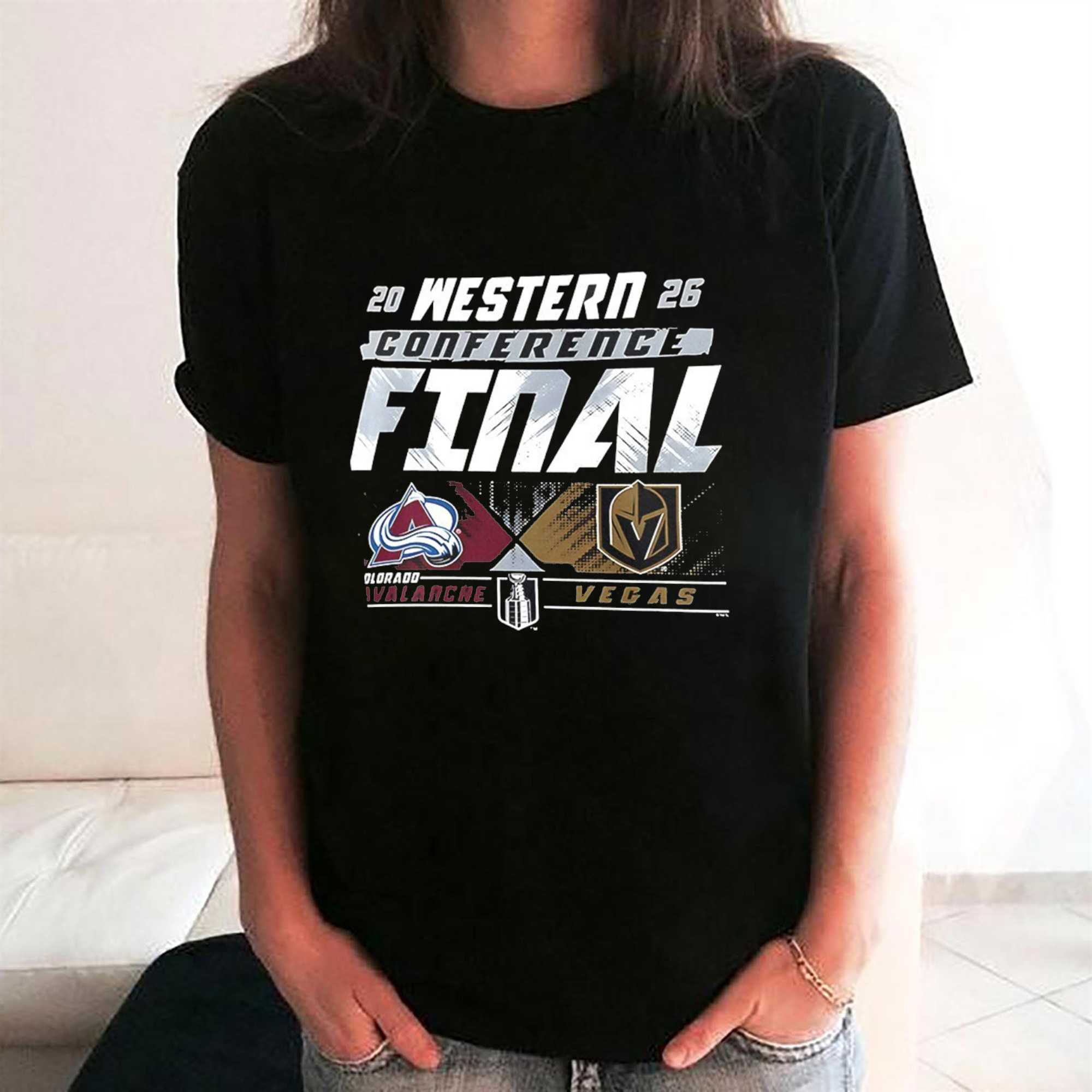 Colorado Avalanche vs Vegas Golden Knights NHL Western Conference Finals 2026 Matchup logo Shirt Colorado Avalanche vs Vegas Golden Knights NHL Western Conference Finals 2026 Matchup logo Shirt