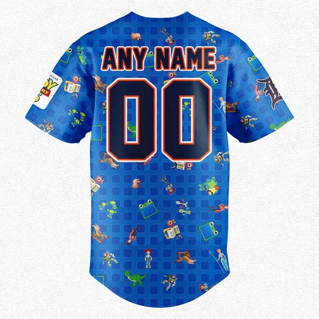 Detroit Tigers 2026 Toy Story 5 Day Custom Baseball Jersey Detroit Tigers 2026 Toy Story 5 Day Custom Baseball Jersey