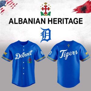Detroit Tigers Albanian Heritage 2026 Baseball Jersey