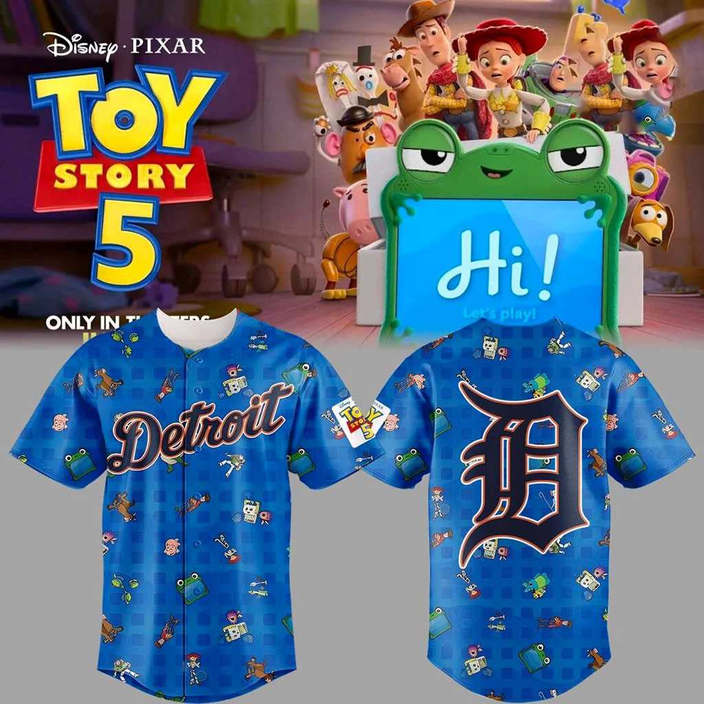 Detroit Tigers Toy Story 5 Baseball Jersey Detroit Tigers Toy Story 5 Baseball Jersey