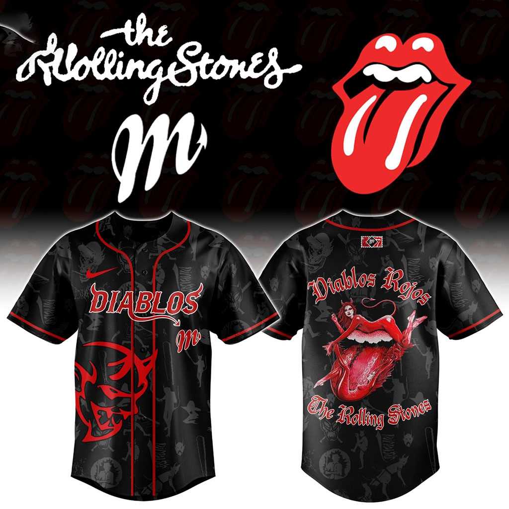 Diablos Rojos The Rolling Stones 2026 Baseball Jersey Diablos Rojos The Rolling Stones 2026 Baseball Jersey