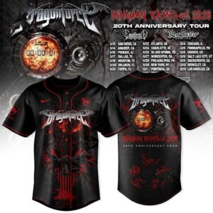 DragonForce Inhuman Rampage 20th Anniversary Tour 2026 Signature Baseball Jersey