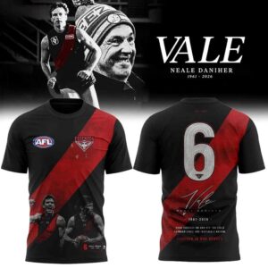 Essendon Bombers AFL Commemorates Neale Daniher 1961 2026 Tee Hoodie