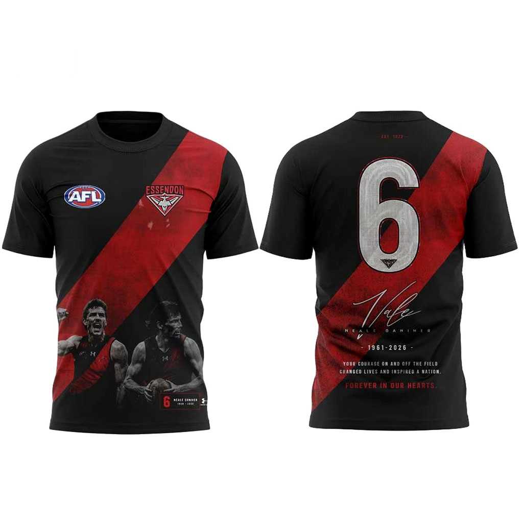 Essendon Bombers AFL Commemorates Neale Daniher 1961 2026 Tee Hoodie Essendon Bombers AFL Commemorates Neale Daniher 1961 2026 Tee Hoodie