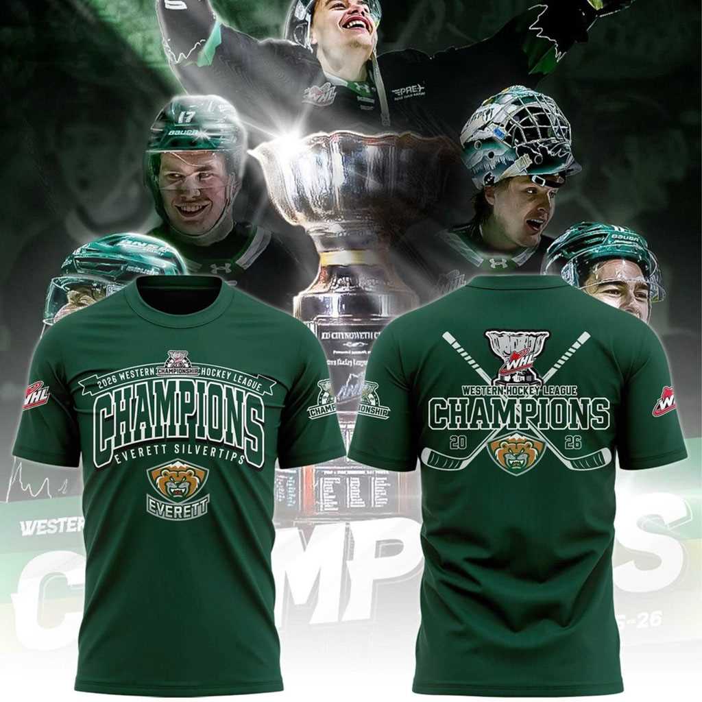 Everett Silvertips WESTERN HOCKEY LEAGUE CHAMPIONS Tee Hoodie Everett Silvertips WESTERN HOCKEY LEAGUE CHAMPIONS Tee Hoodie