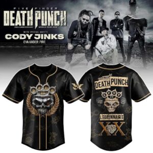 Five Finger Death Punch 20th Anniversary World Tour 2026 Baseball Jersey