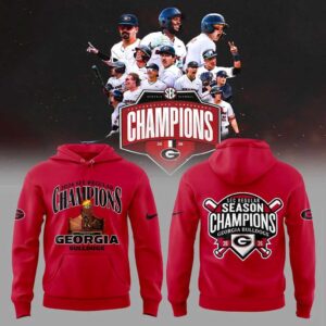 Georgia Bulldogs 2026 SEC Regular Season Champions Red Hoodie Georgia Bulldogs 2026 SEC Regular Season Champions Red Hoodie