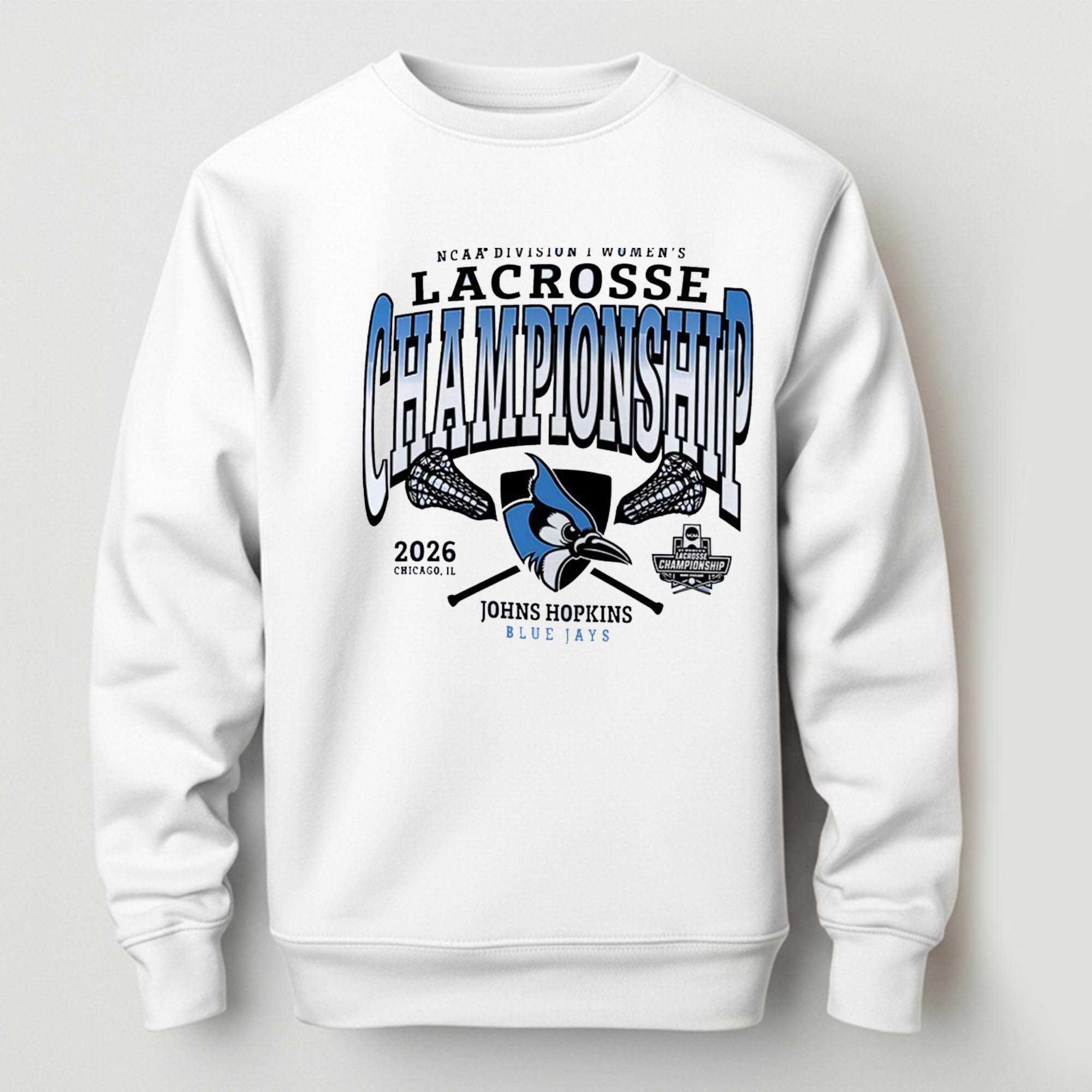 Johns Hopkins Blue Jays NCAA Division I Womens Lacrosse Championship 2026 Tee Johns Hopkins Blue Jays NCAA Division I Womens Lacrosse Championship 2026 Tee