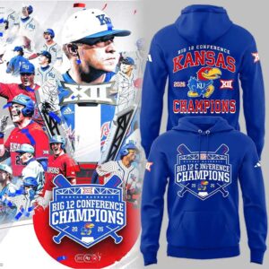 Kansas Jayhawks BIG12 Conference Champions 2026 Rock Chalk Hoodie