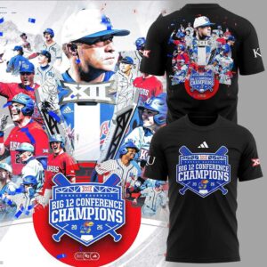 Kansas Jayhawks Baseball Big 12 Conference Champions Red Black Hoodie