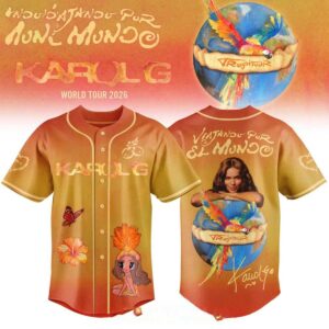 Karol G 2026 Viajando Por El Mundo Tropitour Baseball Jersey