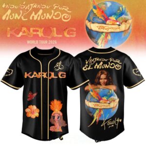 Karol G 2026 Viajando Por El Mundo Tropitour Baseball Jersey