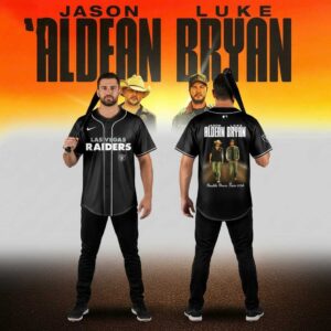 Las Vegas Raiders Jason Aldean Luke Bryan Double Down Tour 2026 Baseball Jersey