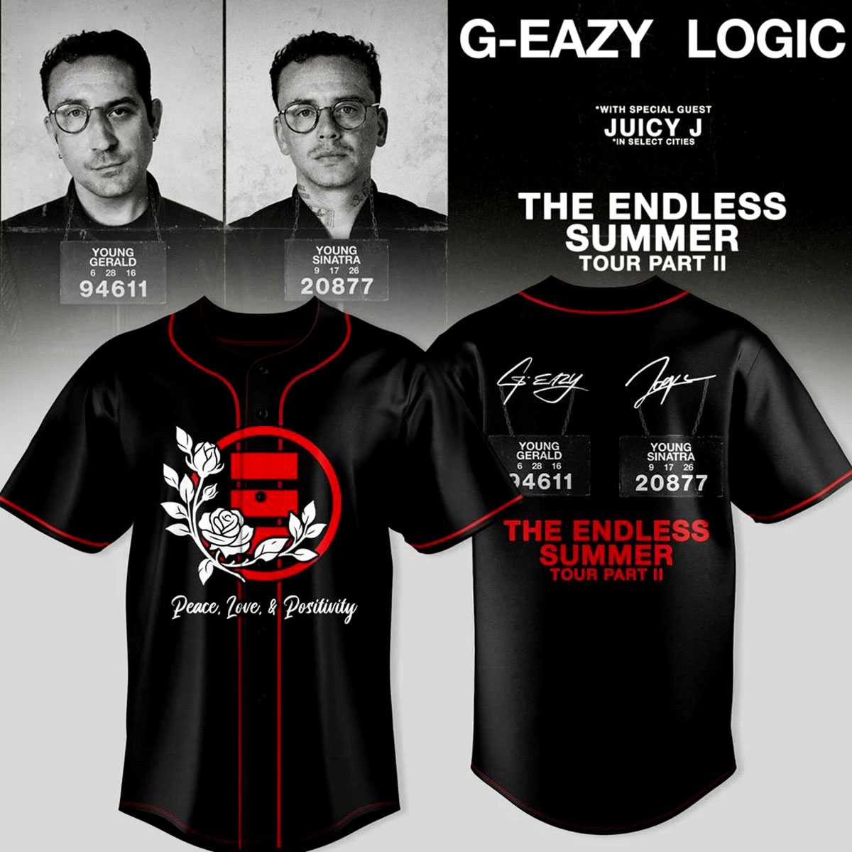 Logic G Eazy The Endless Summer Tour Baseball Jersey Logic G Eazy The Endless Summer Tour Baseball Jersey