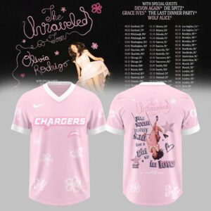 Los Angeles Chargers Olivia Rodrigo The Unraveled Tour 2026 Football Jersey