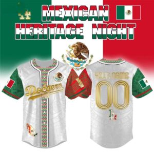Los Angeles Dodgers Mexican Heritage Night Custom Baseball Jersey 3D Baseball Jersey