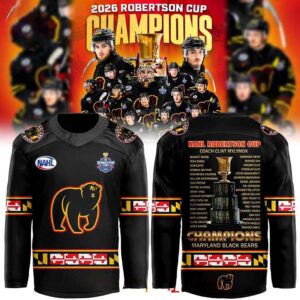 Maryland Black Bears x Robertson Cup Champions 2026 Hockey Jersey