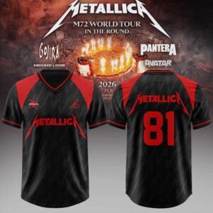 Metallica M72 World Tour 2026 Football Jersey