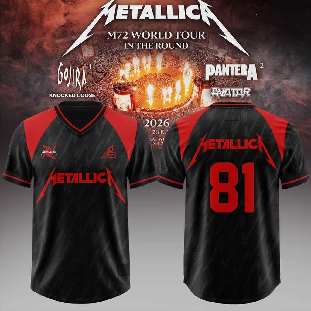 Metallica M72 World Tour 2026 Football Jersey Metallica M72 World Tour 2026 Football Jersey