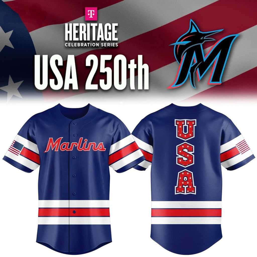 Miami Marlins Heritage Celebration Series 250th USA Celebration Jersey Miami Marlins Heritage Celebration Series 250th USA Celebration Jersey