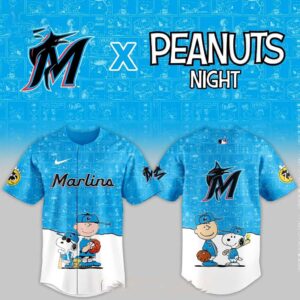Miami Marlins Peanuts Game Night 2026 Classic Baseball Jersey