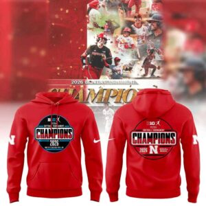 Nebraska Cornhuskers Softball 2026 BIG TEN TOURNAMENT CHAMPIONS Red Hoodie