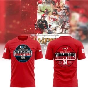 Nebraska Cornhuskers Softball 2026 BIG TEN TOURNAMENT CHAMPIONS Red Hoodie