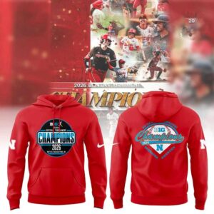 Nebraska Cornhuskers Softball 2026 BIG TEN TOURNAMENT CHAMPIONS Red Hoodie