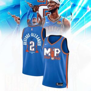 OKC Shai Gilgeous Back to Back 2026 NBA MVP Blue Basketball Jersey