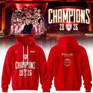 Olympiacos Basketball EuroLeague Champions 2026 Red Hoodie