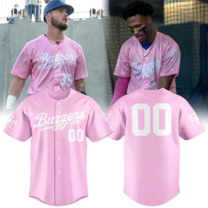 Ontario Tower Buzzers Custom Name Pink Baseball Jersey