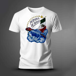 Persona de Mayo Mexican flag Guitar Waterfall Stars Shirt