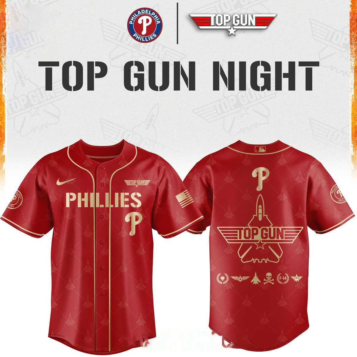 Philadelphia Phillies Top Gun 2026 Comeback Night Baseball Jersey Philadelphia Phillies Top Gun 2026 Comeback Night Baseball Jersey